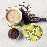 Dessous de verre en céramique à motif citron Tapis et tampons Dessous de verre à motif de fruits Dessous de verre à motif de fruits Dessous de verre de forme ronde
