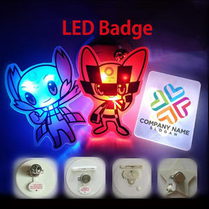 2024 OEM, высококачественный светодиодный значок с логотипом на заказ, светящийся блеск, светящийся значок, пустая кнопка, рекламные товары для вечеринок - Product Image 3