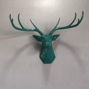 Sculpture murale en fibre de verre tête de <span class=keywords><strong>cerf</strong></span> gris argenté style industriel rétro pour bars, clubs, salons et décorations d'ambiance - Product Image 2