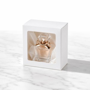 Boîte en papier blanc personnalisée avec fenêtre, boîte cadeau à couvercle transparent en PVC pour l'emballage de petits produits faits main - Product Image 4