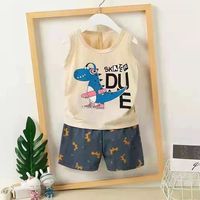 Nouvel ensemble gilet et short en coton tissé pour l'été, pour filles et garçons de 0 à 7 ans, sans manches, pour bébés et enfants