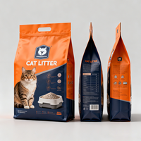 Sacs d'emballage pour litière pour chat, personnalisés, imprimés, refermables, à fond plat, avec trou de suspension, résistants à l'humidité