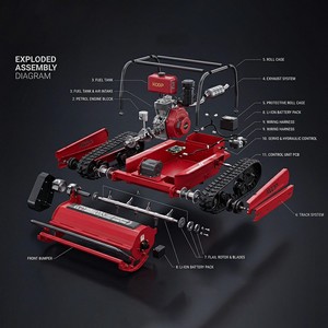 Cortacésped Robótico Inalámbrico con Control Remoto, Disponible en Versiones a Gasolina o Diésel, para Triturar Hierba Alta y Maleza - Product Image 4