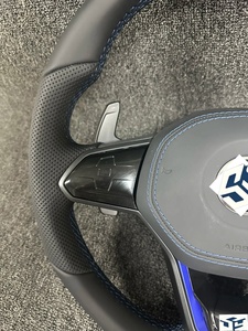 Volant en cuir semi-perforé R <span class=keywords><strong>Line</strong></span> Golf 8 pour VW Volkswagen Golf 8 MK8 8R R Gti Gtd Jetta <span class=keywords><strong>Tiguan</strong></span> Polo Passat CC B7 B8 - Product Image 2
