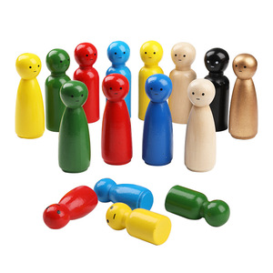 38 Pcs/Lot Figurine de poupée en bois pour la psychologie Décoration artisanale en bois coloré et jouet éducatif - Product Image 5