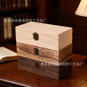 Caja de almacenamiento de joyas de madera de Paulownia, caja de regalo de madera rectangular con tapa abatible de 20x10x6cm para organizar accesorios - Product Image 4