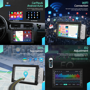 Hikity-Autoradio Android 7 pouces, 4 + 64 Go, sans fil, CarPlay, Android, GPS/WiFi pour VW/POLO/PASSAT/<span class=keywords><strong>SHARAN</strong></span>/JETTA/GOLF/SKODA - Product Image 2