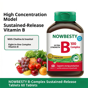Tabletas de Nutrición Múltiple con Vitamina B100 Compuesta VB de Liberación Sostenida para Mejorar la Densidad Ósea, 60 Unidades por Frasco - Product Image 2