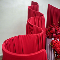 DKB Manufacturer 2027 Tendance Ensemble d'arches de rideaux ondulés rouges Gauche et Droite 1 Paire Décoration sur support en fer en forme de S