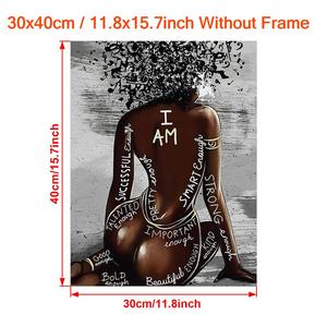 Cuadro en lienzo de mujer negra con cabello afro, impresión artística al óleo, póster musical, chica africana, decoración moderna de pared sin marco para sala de estar y dormitorio - Product Image 6