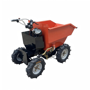 Mini-dumper en acier rouge à quatre roues, plateforme mobile, camion-benne industriel, alimenté par batterie 1500W - Product Image 4