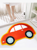 Tapis en polyester en forme d'animal mignon, tapis moelleux en peluche ours de dessin animé, antidérapant, lavable, imperméable, tapis de chambre d'enfant, décoration de la maison