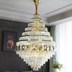 Wholesale Indoor Gold Artistic <b>Crystal</b> <b>Chandelier</b> Pendant Lights for Hotel Lobby Duple Living Room Adjustable Height Feature - Product Image 3
