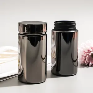 Hdpe 175cc Zilver Plastic Pil Fles Jar Voor Tablet Eiwit Geneeskunde Fles Pil Capsule Container Met Fles
