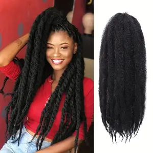 18/24 Inch Afro Kinky Marley Braiding Hair Synthetic Cuban Twist Marley Hair Long Springy Afro Twist Hair Extensions