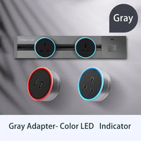 Soket rel Multi pintar, jalur daya LED USB soket dinding perak/abu-abu/emas/hitam dinilai untuk permukaan Inggris/EU/AS