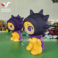 Model Maskot Makanan Tiup Kartun untuk Iklan Luar Ruangan Warna Ungu Lucu