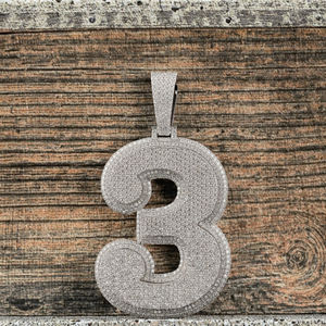 925 Sliver Custom Iced Big Numeral Number Sparkling Moissanite Diamond Unique Hip Hop Style Statement <b>Pendant</b> Necklace <b>for</b> <b>Men</b> - Product Image 3