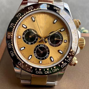 Two - Tone Steel <b>Chronograph</b> Watch, Classic Racing Design, White Dial for Business & Sports - Product Image 6