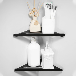 304 nero in acciaio inox Tri-angolo bagno di stoccaggio <span class=keywords><strong>doccia</strong></span> <span class=keywords><strong>shampoo</strong></span> <span class=keywords><strong>mensola</strong></span> ad angolo - Product Image 3