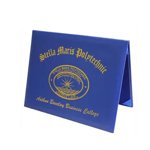 Wholesale Customized A4 8.5x11 11x14 Leather Degree Certificate Cover Diploma Holder for Graduation