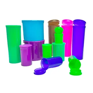Wholesale Pill Colorful Squeeze Jars Small Medical Bottles Easy Squeeze Side Vials Small Pop Top Vials