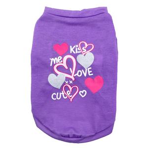 Ropa <span class=keywords><strong>de</strong></span> perro pequeño <span class=keywords><strong>de</strong></span> diseño, bonita impresión Kiss Me Love, precio al por mayor - Product Image 5