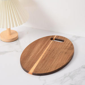Tabla de Cortar Ovalada de Madera de Acacia, Plato para Servir Filetes con Asa, Bloque de Cortar de Madera Natural para Cocina y Restaurante - Product Image 5