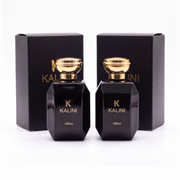 Flacons de parfum de luxe personnalisés de 50 ml en verre carré, avec pompe à sertir sécurisée, pour parfums fins, avec boîte