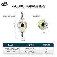 Mini lumière de pêche à LED goutte profonde sous-marine forme ronde calmar appât leurre lumière clignotante stroboscopique