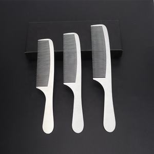 Peigne en métal pour Salon de coiffure, gravure Laser, LOGO, peigne en acier inoxydable, peignes à cheveux argentés pour femmes - Product Image 3