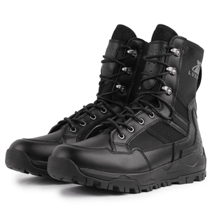 SFB8 LUDEY men <b>hiking</b> working Outdoor camping black tactical <b>boots</b> no side zip stock wholesales - Product Image 4