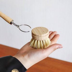 Brosses de nettoyage en bambou à long manche Jianma pour la vaisselle, les casseroles et les taches tenaces de cuisine, spécial détartrage et dégraissage - Product Image 1