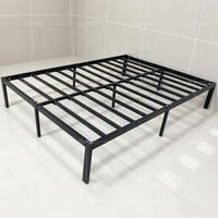 Lit simple en métal avec plateforme et rangement, cadre en fer et acier, pour adulte - Offre spéciale
