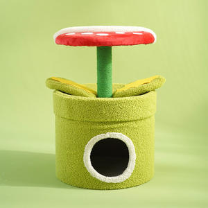 Arbre à chat avec lit pour chat, design plante carnivore, nouvelle planche à gratter en sisal, jouet pour chat - Product Image 2