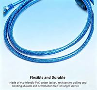 Kabel Printer USB 2.0 USB A Male ke B Male, Kabel Transfer Data 480Mbps Kecepatan Tinggi dengan Selubung PVC untuk Printer dan Scanner Komputer