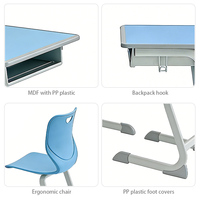 Ensemble Table et Chaise Individuelles Modernes et Durables pour Enfants, Idéal pour Salles de Classe Primaire/Moyenne et Salons – Personnalisable et Économique