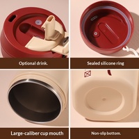 Mug de voyage isotherme avec couvercle et paille, en acier inoxydable 304, double paroi sous vide, anti-fuite, pour boissons chaudes et froides