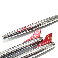 Stylo cadeau NM-024 JR, nouveauté créative, stylo bille en métal argenté en forme d'avion, largeur d'écriture 1,0 mm, logo personnalisé, vente chaude