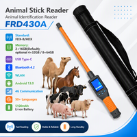 Lecteur RFID portable 134,2 kHz pour animaux FDX-B HDX Android 13 Stockage : 2+16 Go / 4+32 Go / 8+64 Go 4G BT4.2 & USB Type-C Prise en charge OEM