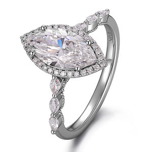 Anillo de oro liso personalizado de 18K, 14K, 10K con diamante DEF VVS cultivado en laboratorio, anillos de joyería fina hechos a mano, anillos de compromiso para mujer - Product Image 1