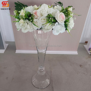 SMOOTH Chic Gobelet haut en verre transparent avec support floral, surface transparente, ornement de table pour mariage, banquet, événement - Product Image 3