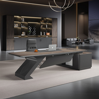 Bureau de direction en forme de L, moderne et luxueux, en bois, élégant, mobilier de bureau de direction