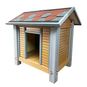 Casa para perros resistente a la intemperie para exteriores e interiores, jaula moderna de madera para perros con techo de asfalto para pequeños, medianos y grandes