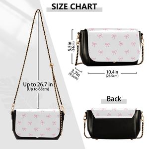 Butterfly Knot Pattern Women's Messenger <b>Bag</b> Chain Strap Crossbody Purse Flap Shoulder Handbag for Daily Shopping Travel - Product Image 2
