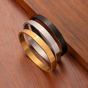 Pulsera de Acero Inoxidable con Letras de la Oración del Señor, Chapada en Oro Real de 18K, Versátil y a la Moda, para Hombre, Resistente al Deslustre - Product Image 1