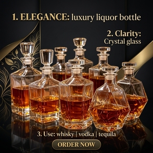 Nouvelle conception, <span class=keywords><strong>bouteille</strong></span> à liqueur/<span class=keywords><strong>vin</strong></span> <span class=keywords><strong>vide</strong></span> transparente en forme de diamant, texture cristalline haute transparence, avec <span class=keywords><strong>bouchon</strong></span> - Product Image 6