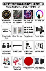 Wedding Manual Ring Light 3d Selfie Ipad Photobooth Video Booth Dslr 360 Camera 360 Photo Booth Automatic Rotating Machine