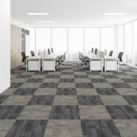 Dalles de moquette de bureau commerciales, carrées, en polypropylène, antidérapantes, amorties, lavables, à poils bouclés, à poils moyens, modernes