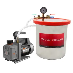 2 gallon Vacuum degassing chamber and 3 cfm oil vacuum pump kit for silicone degassing